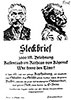 offizieller Steckbrief des Hauptmann von Köpenick, Jahr: 1906