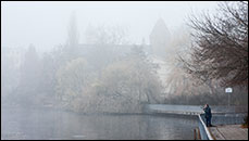 Angler an der Dammbrücke