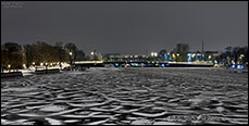 Dahme, Lange Brücke und Luisenhain bei Nacht